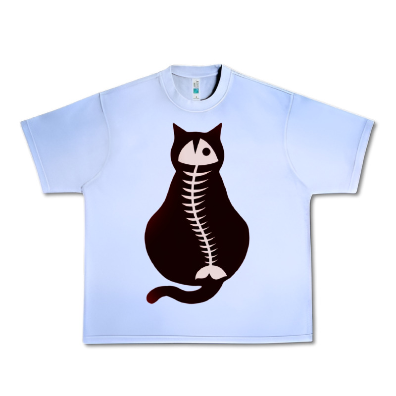 Cat With Fish Bone Urban Heavy Tee by artisFamous | Teevron