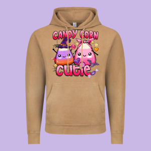 Candy Corn Cutie Vintage Hoodie Designed By Barkaloodesign
