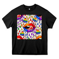 Black Pride lgbtq lips and heart lollipop seamless patte Heavy Core Tee - BundleAndBundleShop