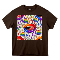 Pride Lgbtq Lips And Heart Lollipop Seamless Patte Heavy Core Tee | Teevron
