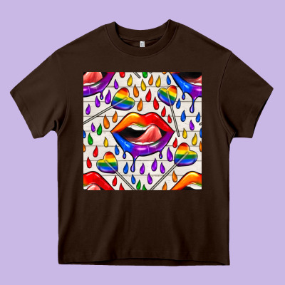 Pride Lgbtq Lips And Heart Lollipop Seamless Patte Heavy Core Tee Designed By Bundleandbundleshop