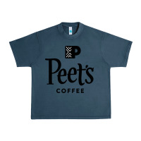 Midnight Navy Coffee Art Urban Heavy Tee - artisFamous