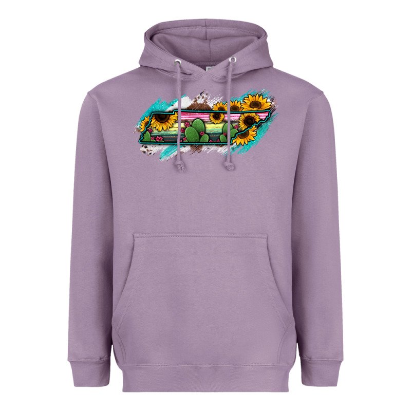 Tennessee Map Sunflower Cactus Serape Heavyweight Hoodie by RanaPortraitStore | Teevron