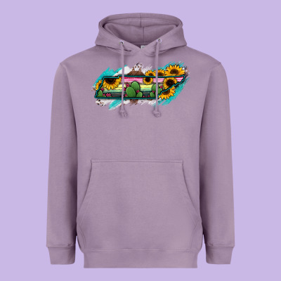 Tennessee Map Sunflower Cactus Serape Heavyweight Hoodie Designed By Ranaportraitstore