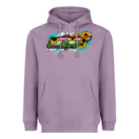 Lavender Tennessee Map Sunflower Cactus Serape Heavyweight Hoodie - RanaPortraitStore