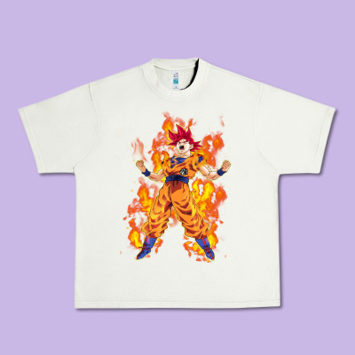 Goku Super Sayan Urban Heavy Tee Designed By Artisfamous