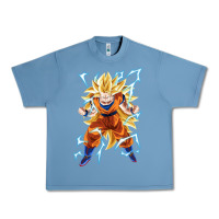 Pebble Blue super saiyan Urban Heavy Tee - artisFamous