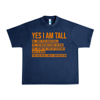 Navy yes i am tall Urban Heavy Tee - artisFamous