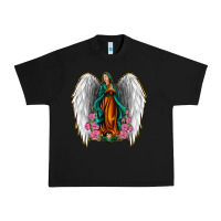Black Angel Wing Lady of Guadalupe Urban Heavy Tee - Jasminsmagicworld