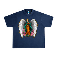 Navy Angel Wing Lady of Guadalupe Urban Heavy Tee - Jasminsmagicworld