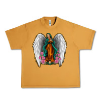Peanut Butter Angel Wing Lady of Guadalupe Urban Heavy Tee - Jasminsmagicworld