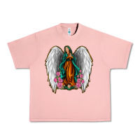 Salmon Angel Wing Lady of Guadalupe Urban Heavy Tee - Jasminsmagicworld