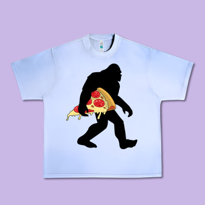 Bigfoot Carrying Pizza Urban Heavy Tee Designed By Artisfamous