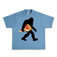 Pebble Blue bigfoot carrying pizza Urban Heavy Tee - artisFamous