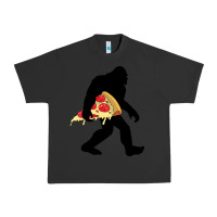 Pigment Black bigfoot carrying pizza Urban Heavy Tee - artisFamous
