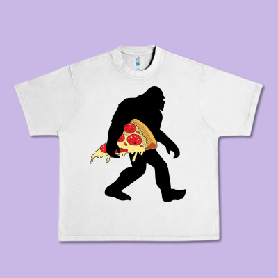 Bigfoot Carrying Pizza Urban Heavy Tee Designed By Artisfamous
