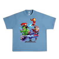Pebble Blue superheroes Urban Heavy Tee - artisFamous