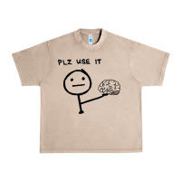 French Oak Plz Use It Text Graphic Urban Heavy Tee - artisFamous