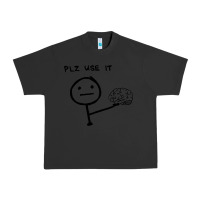 Pigment Black Plz Use It Text Graphic Urban Heavy Tee - artisFamous