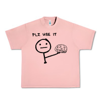 Salmon Plz Use It Text Graphic Urban Heavy Tee - artisFamous