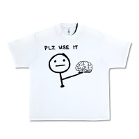 White Plz Use It Text Graphic Urban Heavy Tee - artisFamous