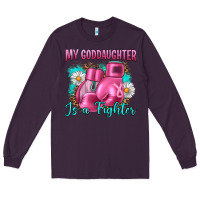 Plum Breast Cancer my Goddaughter is a fighter Long Sleeve Tee - Artiststas