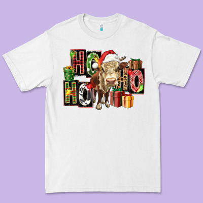Ho Ho Ho Heifer Premium Tee Designed By Fadigitalartstudio