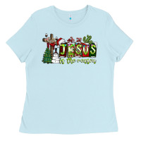 Baby Blue jesus İs the reason Ladies Tee - CowhideDigitalArt