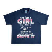 Navy mustang i m a girl who drives a mustang Urban Heavy Tee - artisFamous