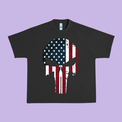 The Punisher American Flag Urban Heavy Tee Designed By Artisfamous