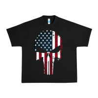 Black the punisher american flag Urban Heavy Tee - artisFamous