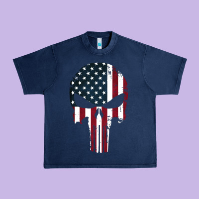 The Punisher American Flag Urban Heavy Tee Designed By Artisfamous