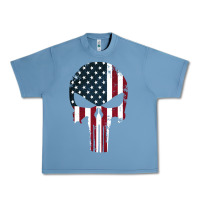 Pebble Blue the punisher american flag Urban Heavy Tee - artisFamous