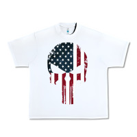 White the punisher american flag Urban Heavy Tee - artisFamous