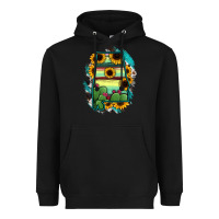 Black Alabama Map Sunflower Cactus Serape Heavyweight Hoodie - RanaPortraitStore
