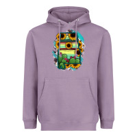 Lavender Alabama Map Sunflower Cactus Serape Heavyweight Hoodie - RanaPortraitStore