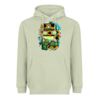 Matcha Alabama Map Sunflower Cactus Serape Heavyweight Hoodie - RanaPortraitStore