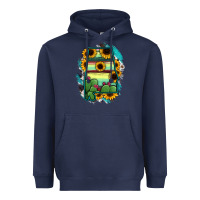 Navy Alabama Map Sunflower Cactus Serape Heavyweight Hoodie - RanaPortraitStore