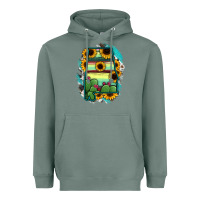 Sage Alabama Map Sunflower Cactus Serape Heavyweight Hoodie - RanaPortraitStore