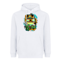 White Alabama Map Sunflower Cactus Serape Heavyweight Hoodie - RanaPortraitStore