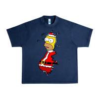 Navy Homer Claus Christmas Urban Heavy Tee - artisFamous