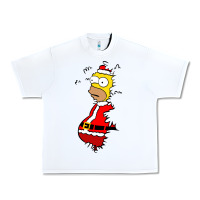 White Homer Claus Christmas Urban Heavy Tee - artisFamous