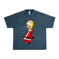 Midnight Navy Homer Claus Christmas Urban Heavy Tee - artisFamous