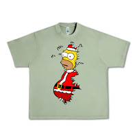 Oil Green Homer Claus Christmas Urban Heavy Tee - artisFamous