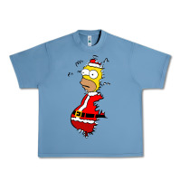 Pebble Blue Homer Claus Christmas Urban Heavy Tee - artisFamous