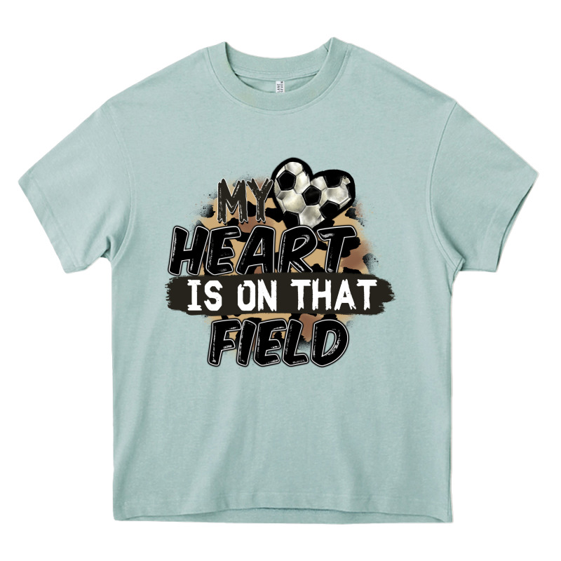 My Heart Is On That Field Soccer Heavy Core Tee by FaDigitalArtStudio | Teevron