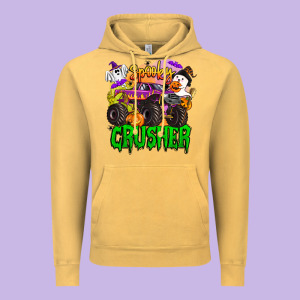 Spooky Crusher Monster Truck Vintage Hoodie Designed By Barkaloodesign