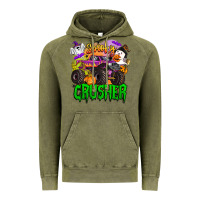 Vintage Olive spooky crusher monster truck Vintage Hoodie - BarkalooDesign