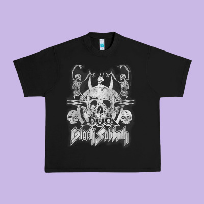 Black Sab.bath Official Vintage Dancing Skele Urban Heavy Tee Designed By Artisfamous