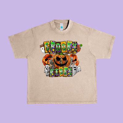 Spooky Vibes Urban Heavy Tee Designed By Cowhidedigitalart